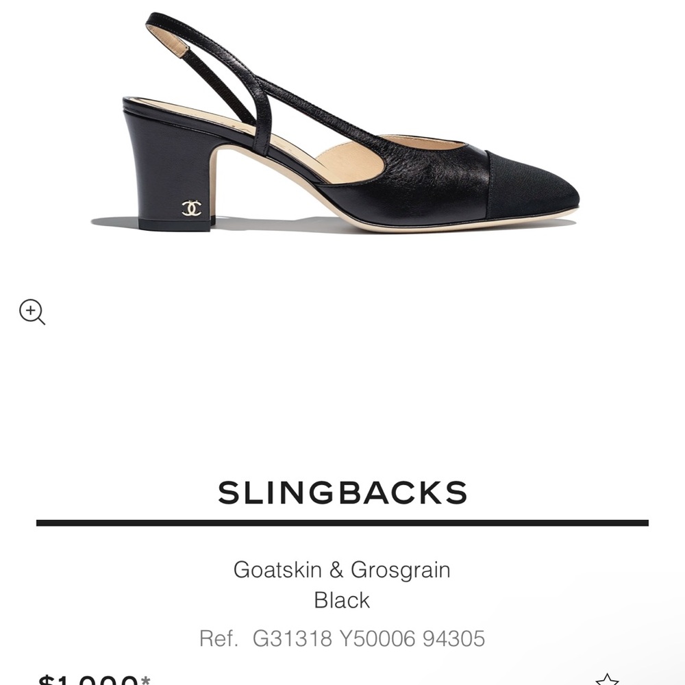 NWT- Chanel Slingbacks- EXCELLENT CONDITION-leather- black. FULL PRICE ONLY